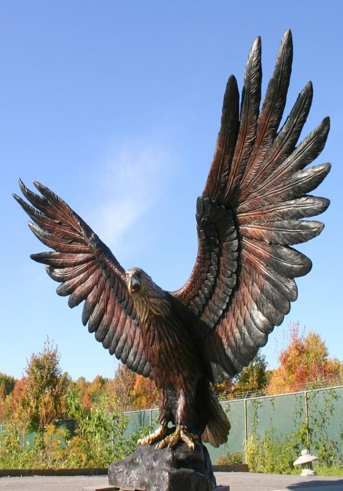 Outdoor Metal Craft Large Bronze Eagle Sculpture